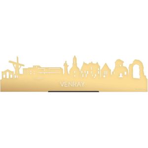 Standing Skyline Venray Goud Metallic - 40 cm - Woon decoratie om neer te zetten en om op te hangen - Meer steden beschikbaar - Cadeau voor hem - Cadeau voor haar - Jubileum - Verjaardag - Housewarming - Aandenken aan stad - WoodWideCities