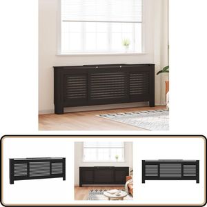 vidaXL Radiatorombouw - Verstelbaar - Zwart MDF Radiatorkast - Radiator Ombouw - Mdf Kast - Zwarte Kast - Salon Meubilair