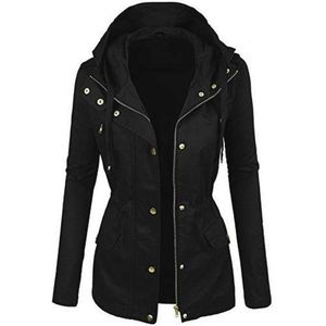 Lichte Damesparka met Capuchon voor Lente en Zomer - Outdoorjas voor Vrouwen - Ideaal voor Wandelen en Reizen - Zwart