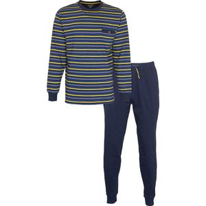 Paul Hopkins Heren Pyjama - Gestreept - Katoen - Donkerblauw - Maat L