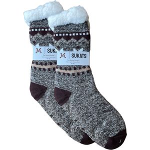 BLACK FRIDAY - Sukats® Huissokken - Homesocks - Maat 41-46 - Antislip sokken - Fluffy Sokken - Heren Huissokken - Slofsokken - Variant 12 - Meerdere Maten en Varianten - Verwarmde Sokken