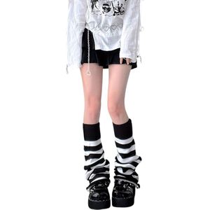 Livano Beenwarmers - Dames - Overknee - Ballet - Wol - Kniekousen - Leg Warmers - Warm - Winter - Sokken - Zwart - Wit