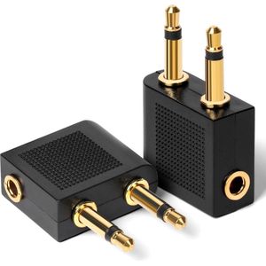 Vliegtuigadapter 2 stuks verguld 3,5 mm adapter voor hoofdtelefoon - universeel gebruik .