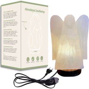 Orakl® - Luxe Dimbare Himalaya Zoutlamp Halo – 3-4 KG – Met Dimmer - 100% Himalayazout - Zoutlamp Himalayazout – Zoutlamp Nachtlampje – Zoutlampen - Zoutsteen – Incl. Houten Standaard
