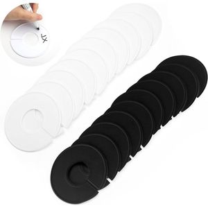 20 stuks kledingrekken maten tabs maat scheider baby volwassenen voor kledingmaatonderscheiding (wit + zwart)