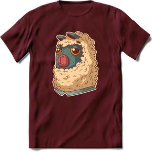Casual lama T-Shirt Grappig | Dieren alpaca Kleding Kado Heren / Dames | Animal Skateboard Cadeau shirt - Burgundy - XL