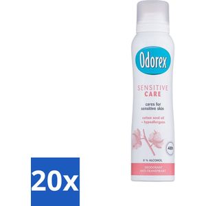 Odorex Deodorant Spray Sensitive Care 150 ml - Bulkverpakking - 20 stuks