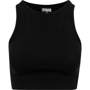 Dames rib crop top zwart - XL - Urban Classics