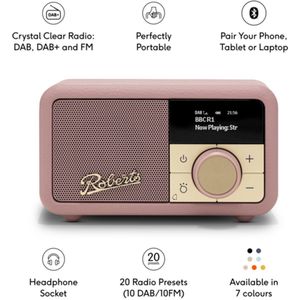 Roberts - Revival Petite 2 - Mini DAB+ FM Radio - Zwart - Met Bluetooth