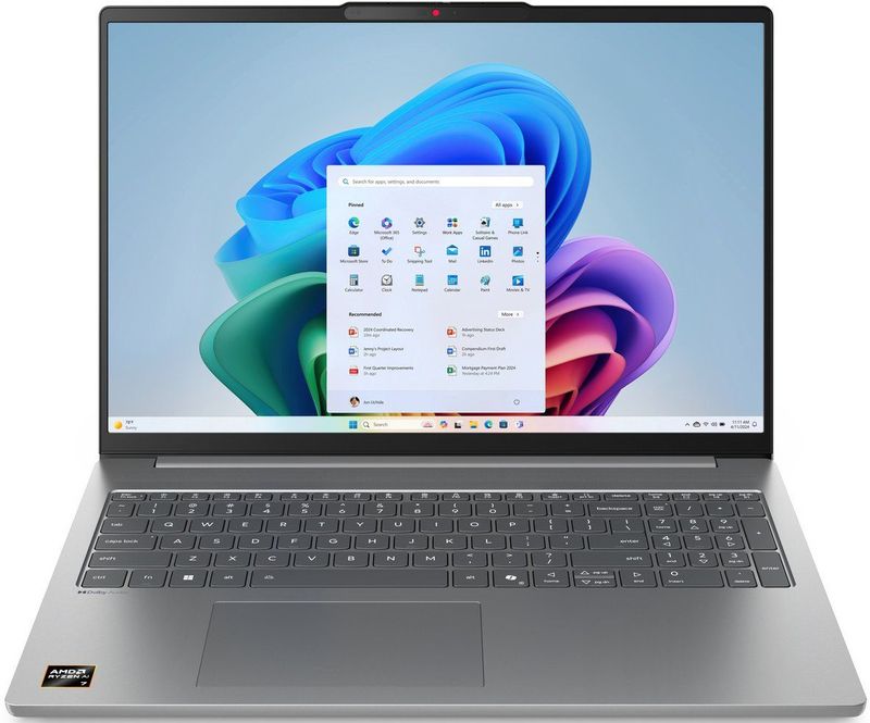 Lenovo IdeaPad Slim 5 16AHP10 AMD Ryzen™ 7 8845HS Laptop 40,6 cm (16"") WUXGA 16 GB DDR5-SDRAM 512 GB SSD Wi-Fi 6 (802.11ax) Windows 11 Home Engels Grijs