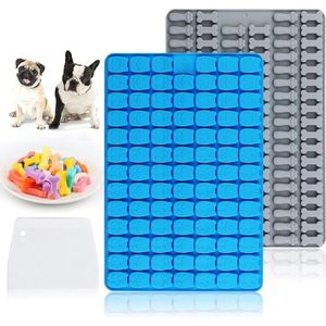 Siliconen bakmat voor hondenkoekjes - anti-aanbak bakvorm met deegschraper - mini hondenbotten voetafdrukvorm - bakonderlegger hittebestendig - hondenlekkernijen ijsblokjes snoep doe-het-zelf