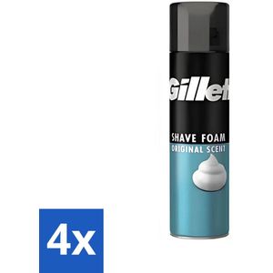 Gillette - Scheerschuim - Normale Huid - Verzachtend en beschermend - 200 ml - Voordeelverpakking - 4 stuks