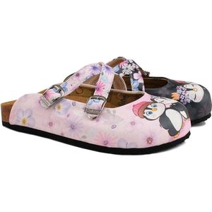 GOBY - Cute Pinguins - Clogs - Slippers -Hoge kwaliteit - Handmade - Maat 35