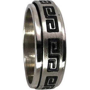 RVS - stress - ring - Asai band - maat 20, deze ring is zowel geschikt voor dame of heer en als duimring.