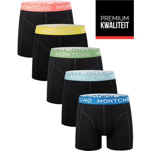 MONTCHO - Dazzle Series - Jazzy Glow - Boxershort Heren - Onderbroeken heren - Boxershorts - Heren ondergoed - 5 Pack - Zwart - Heren - Maat XS - 3XXL
