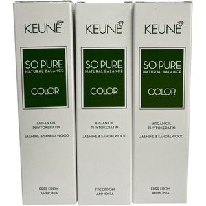 3 Stuks Keune So Pure Haarverf 6. (Donkerblond) 60 ml