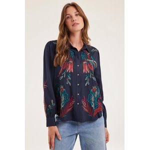 DIDI Dames Blouse Vista Blue Bloomscape embro maat 34