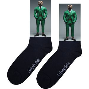 Pitbull suit sokken - verjaardag cadeau - Moederdag - Vaderdag - opkikkertje - kerst cadeau sokken - valentijnsdag - Sokken waar je vrolijk van wordt - leuke sokken voor heren en dames - leuk cadeau - maat 37-44