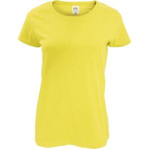 Fruit Of The Loom Dames/ Vrouwen Dames-Fit Original T-Shirt met Korte Mouwen (Geel)