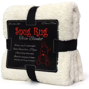 Snug Rug - Sherpa - Fleece Deken - Creme Wit - Plaid
