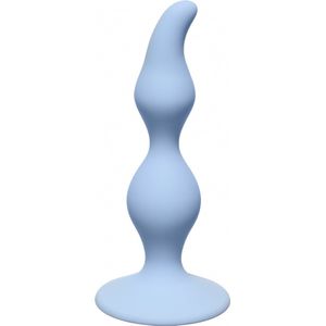 Lola Toys - First Time - Curved Anal Plug - Licht gebogen Buttplug met zuignap - Anaalplug - Prostaat Stimulatie - P-Spot - 100% Fluweel zacht siliconen - Unisex - 12,5cm x 3cm - Blauw