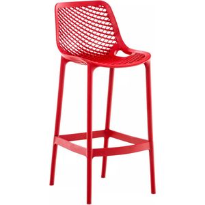 In And OutdoorMatch Barkruk Shyann - Set van 1 - Ergonomisch - Barkruk keuken of kantine - Rood - 75cm