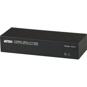 4-Port With Audio Support VGA Splitter Black