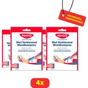 Heltiq wondkompres - Niet verklevend - Steriele gaasjes - 10x10 cm - 4 x 5 stuks Voordeelverpakking