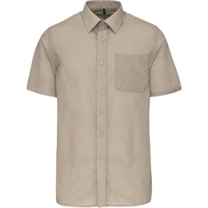 Kariban Overhemd in onderhoudsvriendelijk polykatoen-popeline korte mouwen heren K551 - Beige - 5XL