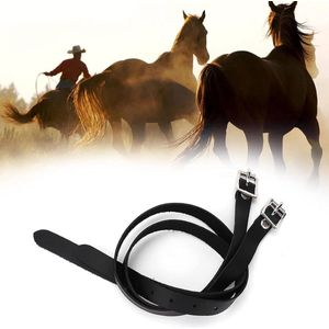 Peuter Stijgbeugels - Synthetische Riemen - Sporenriempjes voor Kinderen - Leer Zwart Nylon - Paardensportriemhouders - 50 Cm