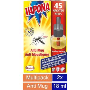 2 x Vapona Anti Mug Stekker Navullingen Voordeelverpakking