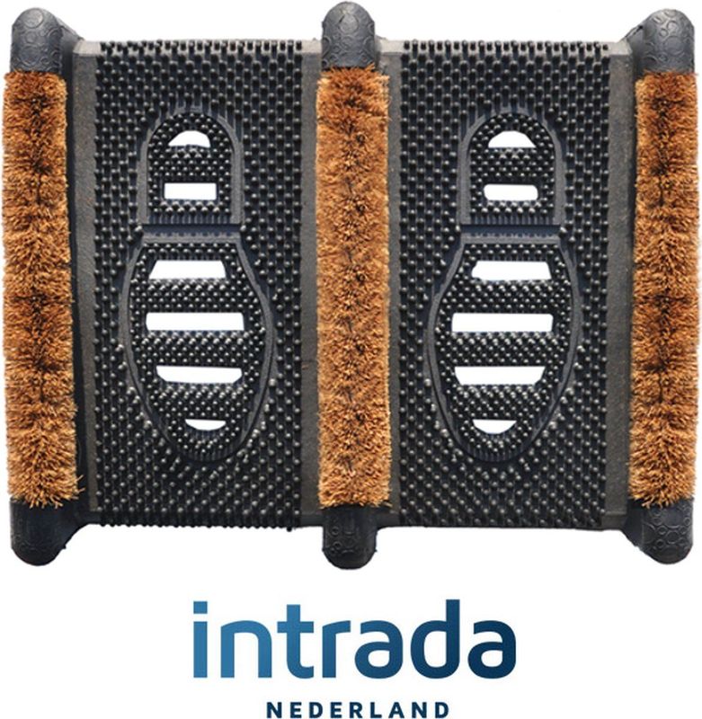 Benson - Voetenveger - Dubbele Kokosborstels - 36x31x7 cm - Verticaal Geplaatst