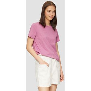 QS by s.Oliver - T-shirt - Wit - Katoen - Los Model - Ronde Hals