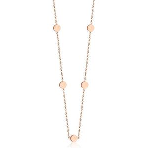 Cilla Jewels dames ketting Edelstaal Verguld Rose Muntjes