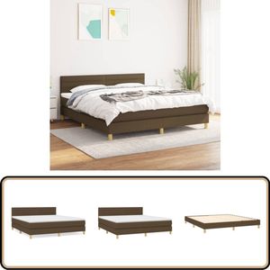 vidaXL Boxspring - Donkerbruin - 160x200 cm Boxspringbed - Boxspring - Tweepersoonsbed - Donkere Kleuren - Houten Bed