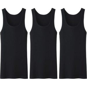 3 stuks Bonanza onderhemd - 100% katoen - zwart - Maat S