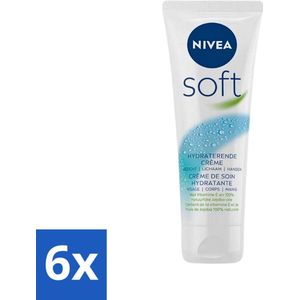 Nivea - Soft Crème - Tube - Hydraterend - 75 ml - Voordeelverpakking - 6 stuks