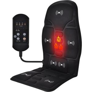 Collox Massagekussen - Massagestoel - 2 in 1 - Stoelverwarming - 8 massage programma's - Massage voor rug, nek, billen, boven benen - 48 x 40 x 73 cm - Zwart