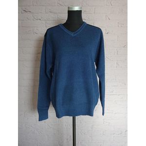 HKM Pullover [ pully ] met V hals, Blauw maat M.  Nr. 961.