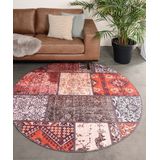 Rond patchwork vloerkleed - Fade No.1 rood/multi 250 cm rond