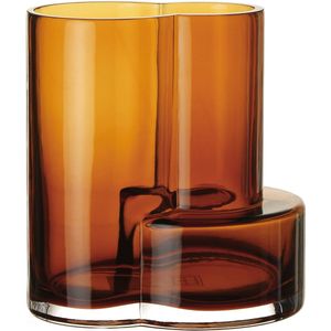 Glazen vaas van top innovatief design met constructivistische touch, FUSIO 20 Amber