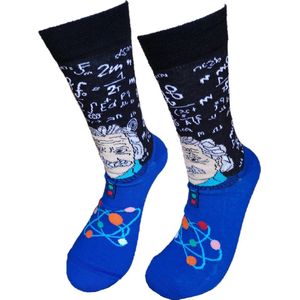 Verjaardag cadeautje voor hem en haar -  Sokken - Einstein Sokken - Tennis Leuke sokken - Vrolijke sokken - Luckyday Socks - Sokken met tekst - Aparte Sokken - Socks waar je Happy van wordt - Maat 37-44