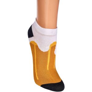 Sneaker sokken dames 36-41 | grappige sokken | happy socks printjes | thema bier | per 2 paar