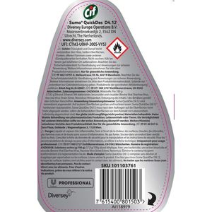 Cif Professional Quick Des desinfectiemiddel op alcoholbasis voor oppervlakken en apparaten, 750 ml spuitfles HACCP