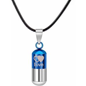 Fako Bijoux® - Ketting Ashanger / Assieraad - Love - Blauw