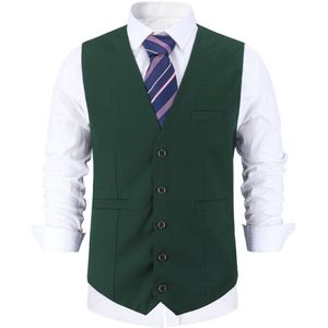 Allthemen Heren Effen Vest Voor Casual Draagcomfort Gilet- Slanke Pasvorm Vest - 3XL