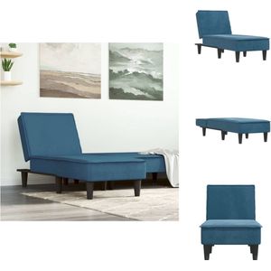 vidaXL Chaise Longue Blauw - 55 x 140 x 70 cm - Verstelbaar - Chaise longue