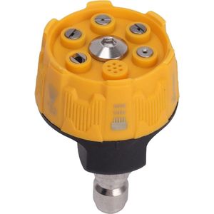6-in-1 Multifunctionele Hogedrukreiniger Sproeikoptips - Verstelbaar - 3000 PSI - Roestvrijstaal - Snelkoppeling - Zwart .