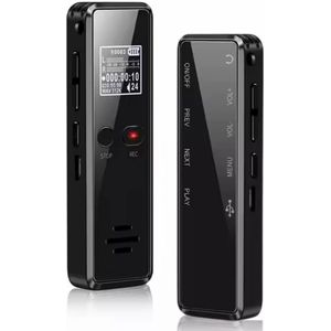 Compacte Dictafoon – Voice Recorder – Afluister Apparatuur – Voice Activation – 32GB Intern Geheugen - Complete Set