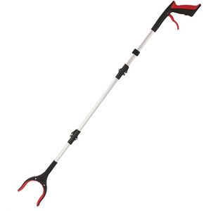 109 cm met magneet grijper, telescopische, draagbare en opvouwbare grijper, antislip klauw, hulpmiddel voor het oprapen van afval, geschikt voor ouderen, gehandicapten, schoonmakers, etc，rood